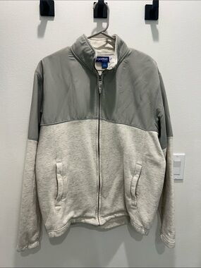 Big Cotton Two-Tone Grey Full-Zip Sweater Jacket
